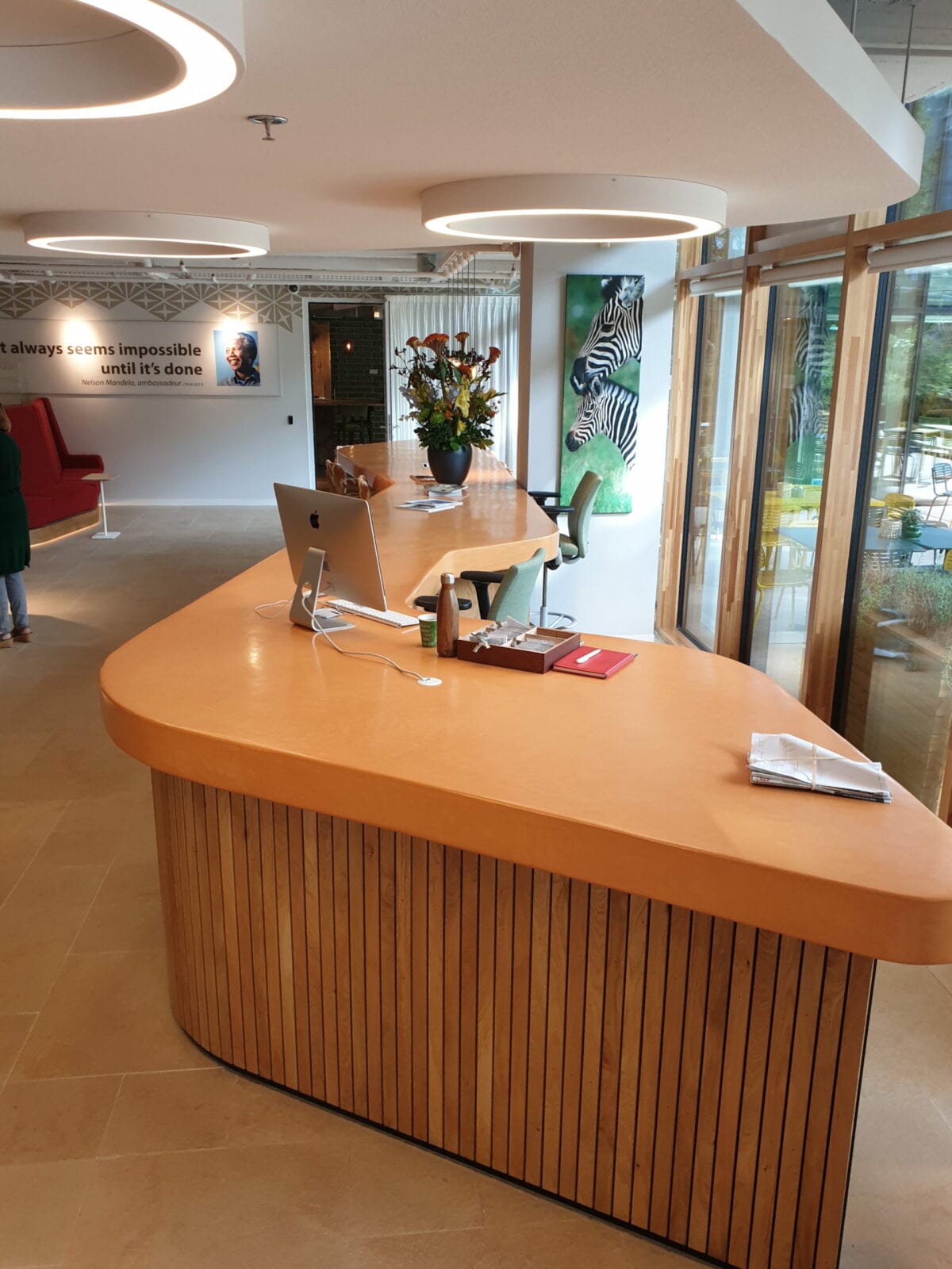 Lime Plaster Tadelakt Orange counter